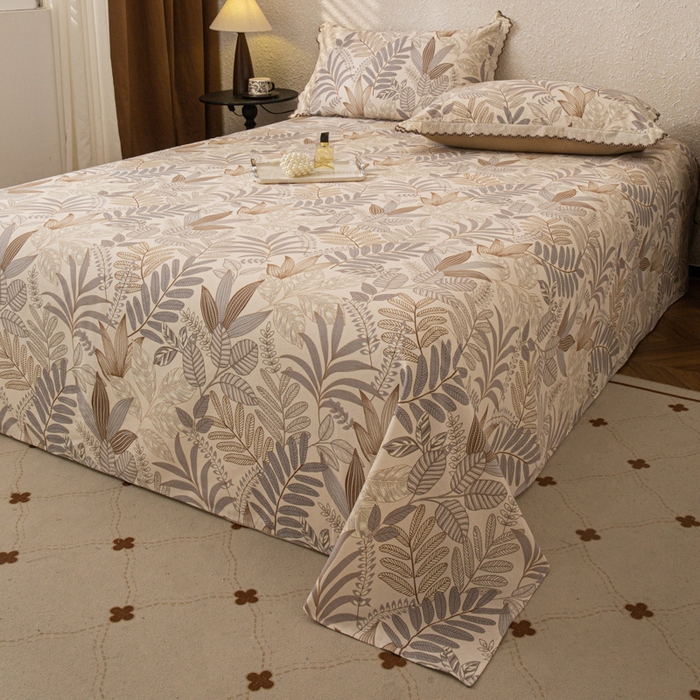 91家纺网 家纺一手货源 找家纺 优米家纺 2025新款加厚全棉磨毛提花纯色床单系列 秋意浓