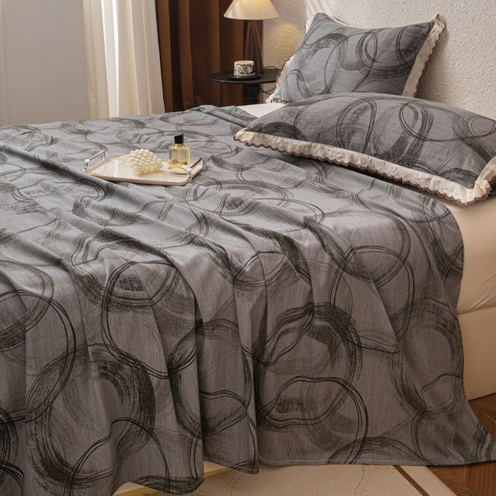 91家纺网 家纺一手货源 找家纺 优米家纺 2025新款加厚全棉磨毛提花纯色床单系列 英伦时刻