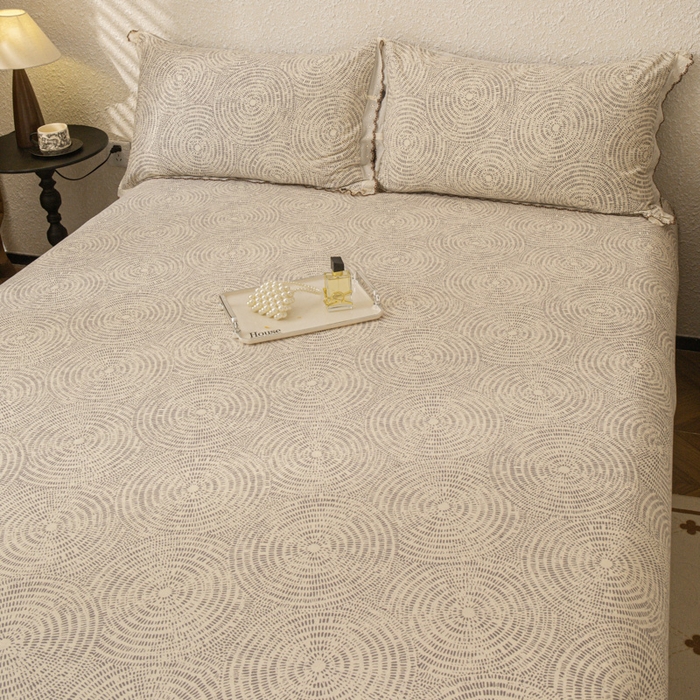 91家纺网 家纺一手货源 找家纺 优米家纺 2025新款加厚全棉磨毛提花纯色床单系列 布里奥