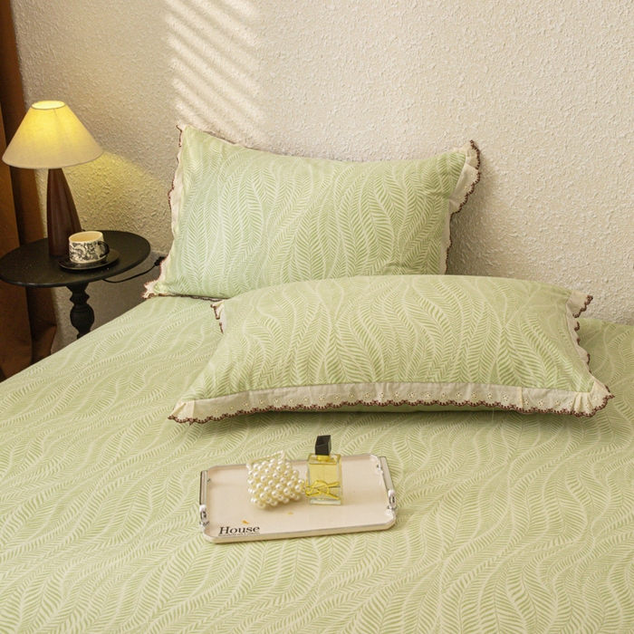 91家纺网 家纺一手货源 找家纺 优米家纺 2025新款加厚全棉磨毛提花纯色床单系列 海棠花开