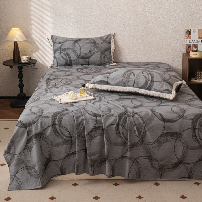 91家纺网 家纺一手货源 找家纺 优米家纺 2025新款加厚全棉磨毛提花纯色床单系列 英伦时刻