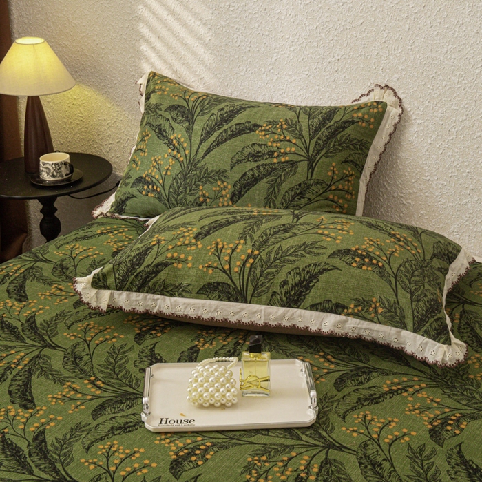 91家纺网 家纺一手货源 找家纺 优米家纺 2025新款加厚全棉磨毛提花纯色床单系列 陌上花开