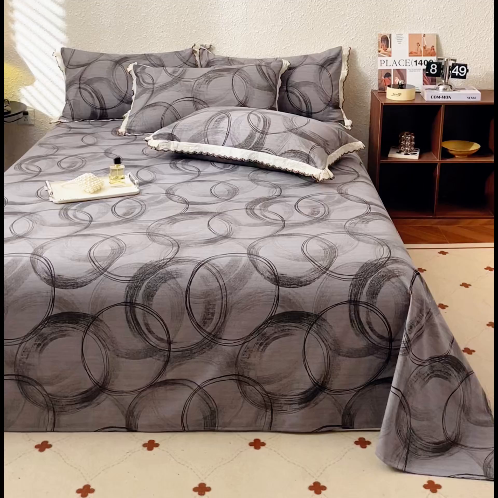 91家纺网 家纺一手货源 找家纺 优米家纺 2025新款加厚全棉磨毛提花纯色床单系列 英伦时刻