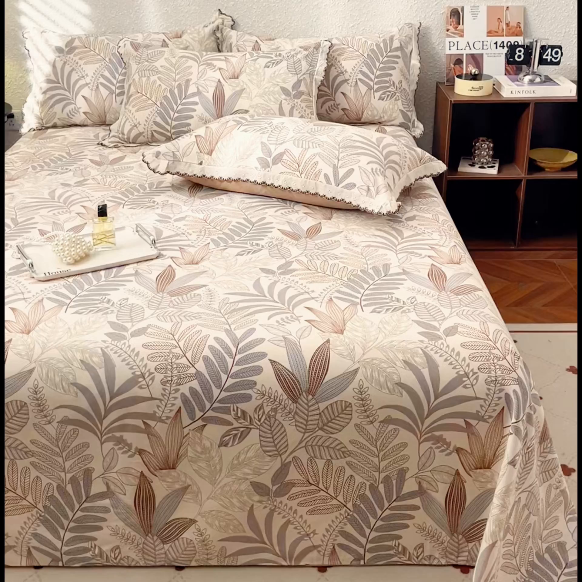 91家纺网 家纺一手货源 找家纺 优米家纺 2025新款加厚全棉磨毛提花纯色床单系列 秋意浓