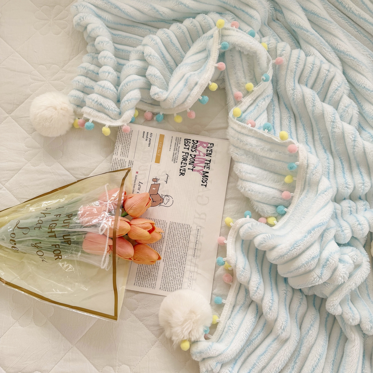 91家纺网 家纺一手货源 找家纺 （总）潮邦创意家居 2025新款300G双面阳离子提花工艺球毯-花缀柔绒系列