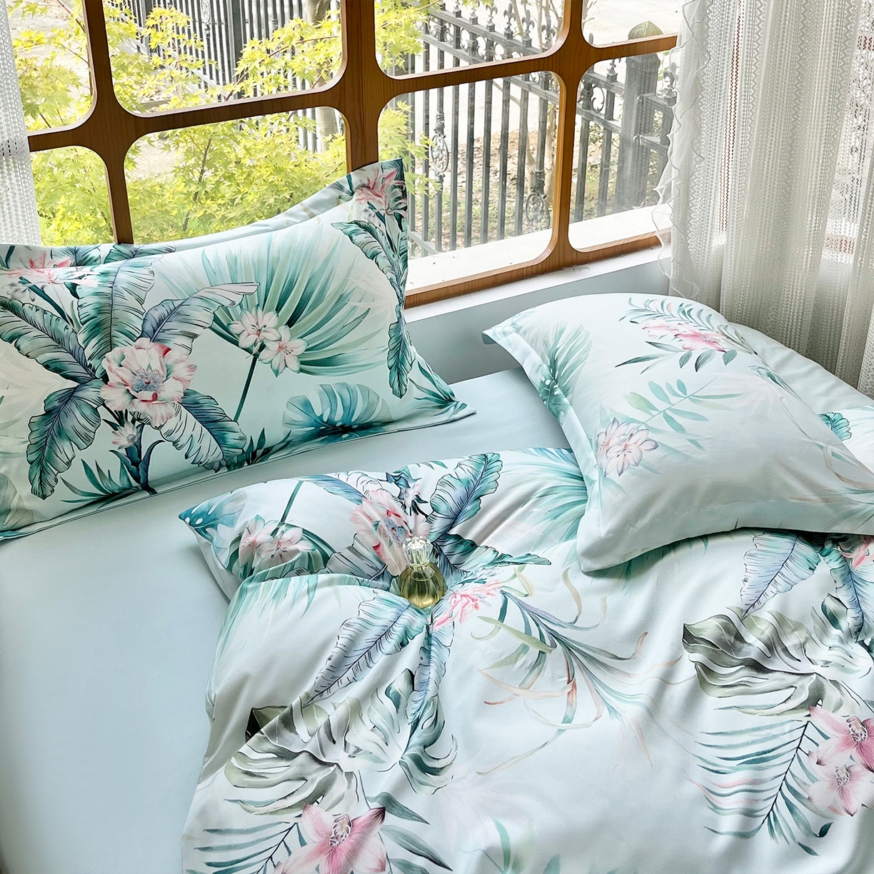 91家纺网 家纺一手货源 找家纺 佳宇轩 2025新款活性数码印花单人三件套双人四件套 晨露花语