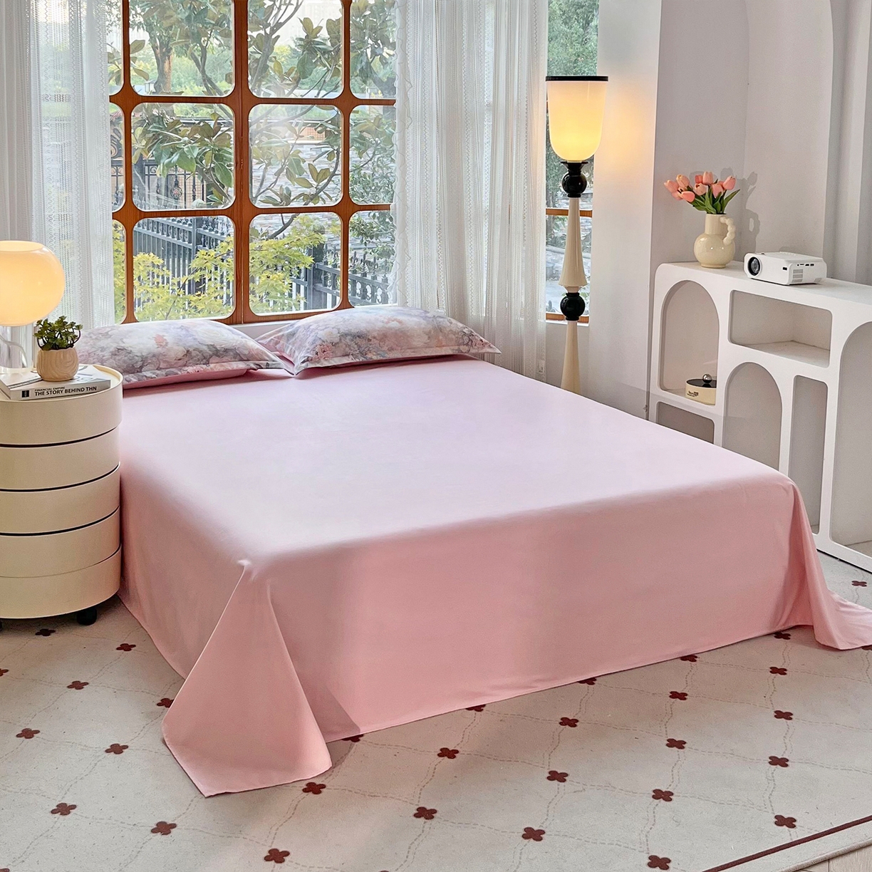 91家纺网 家纺一手货源 找家纺 佳宇轩 2025新款活性数码印花单人三件套双人四件套 粉黛轻舞