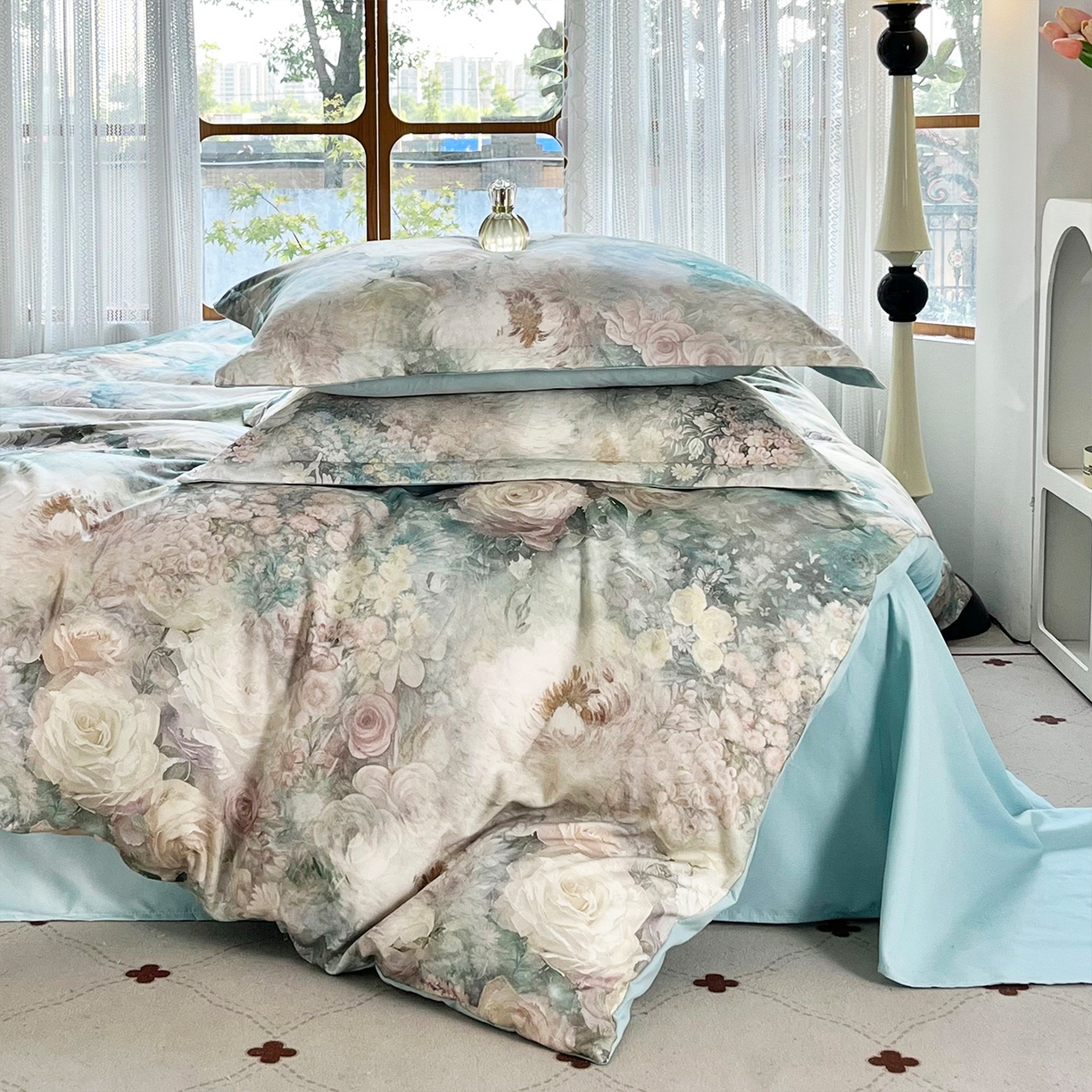 91家纺网 家纺一手货源 找家纺 佳宇轩 2025新款活性数码印花单人三件套双人四件套 月光涟漪