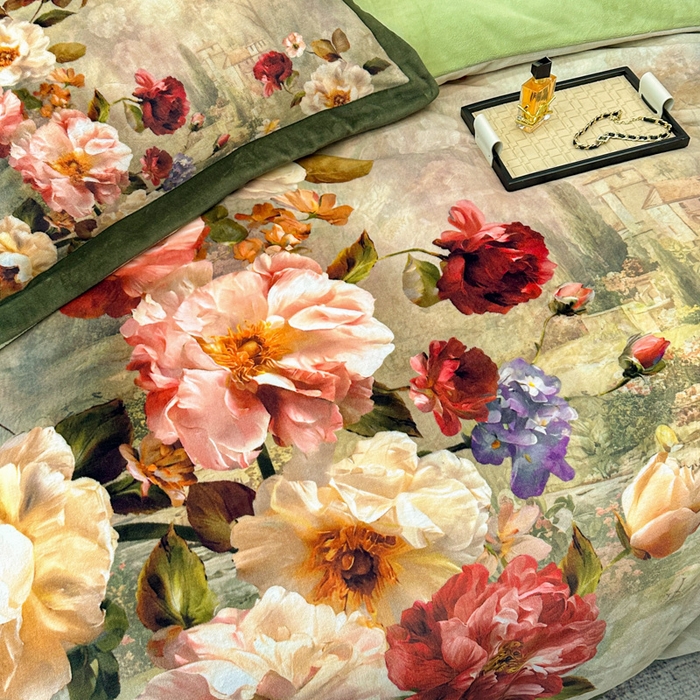 91家纺网 家纺一手货源 找家纺 （总）诺梵家纺 2025新款数码印花牛奶绒四件套（控价：159）