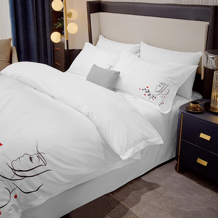 91家纺网 家纺一手货源 找家纺 （总）啊雅家居 2026新款欧式绣花加厚酒店民宿磨毛绣花四件套-情侣酒店