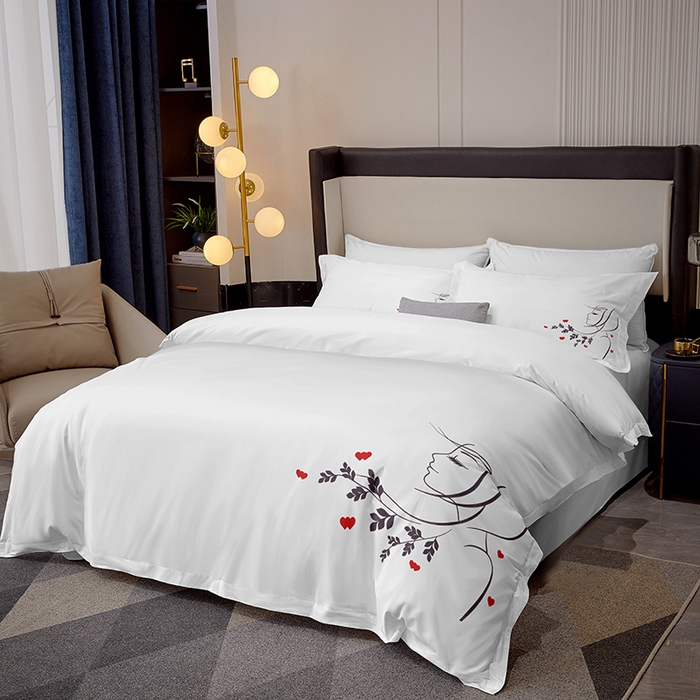 91家纺网 家纺一手货源 找家纺 （总）啊雅家居 2026新款欧式绣花加厚酒店民宿磨毛绣花四件套-情侣酒店