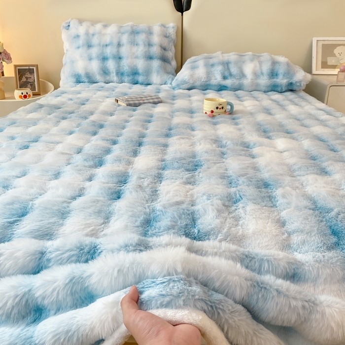 91家纺网 家纺一手货源 找家纺 （总）麒东家纺 2025新款泡泡绒兔毛绒床单