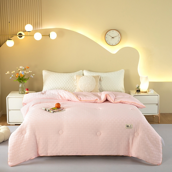 91家纺网 家纺一手货源 找家纺 （总）初相识被业 2025新款双拼原棉提花大豆纤维被被子被芯