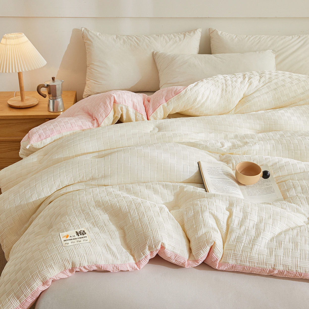 91家纺网 家纺一手货源 找家纺 （总）初相识被业 2025新款双拼原棉提花大豆纤维被被子被芯