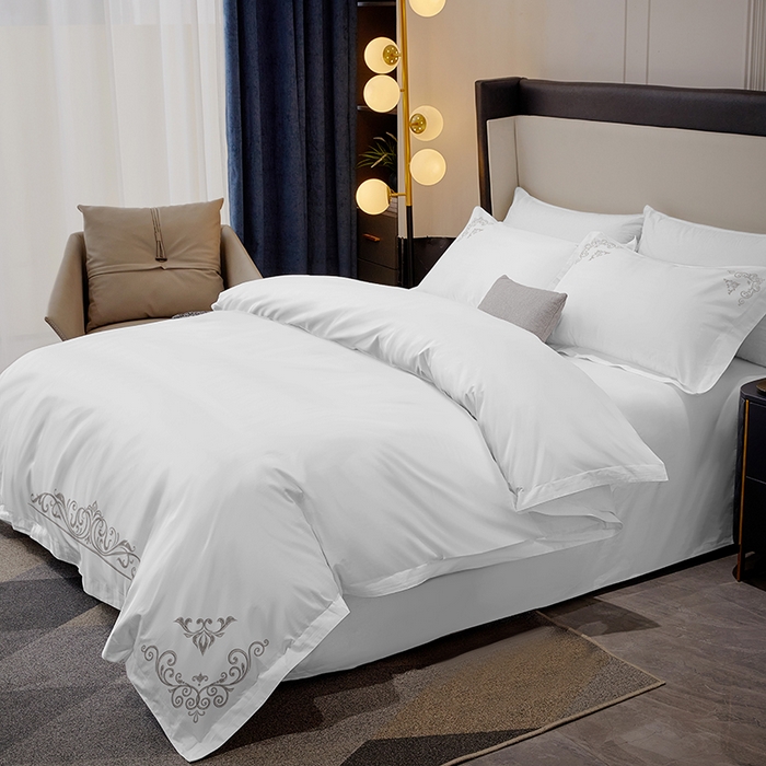 91家纺网 家纺一手货源 找家纺 （总）啊雅家居 2026新款欧式绣花加厚酒店民宿磨毛绣花四件套-法式酒店