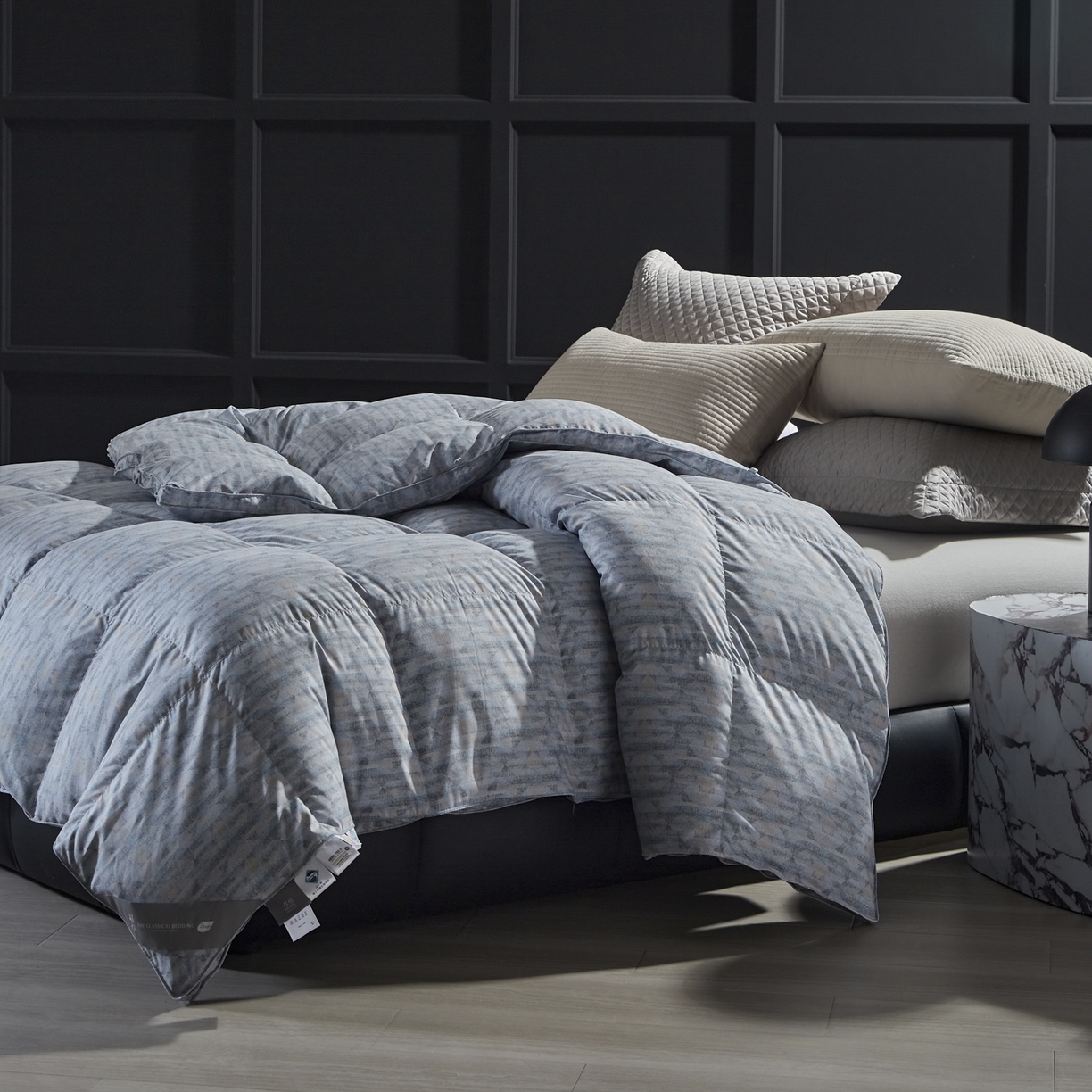 91家纺网 家纺一手货源 找家纺 暖羽屋羽绒馆 2025新款国标95白鹅绒被子 印花羽绒被芯2米 双人羽绒被子春秋被 冬被 清风绫