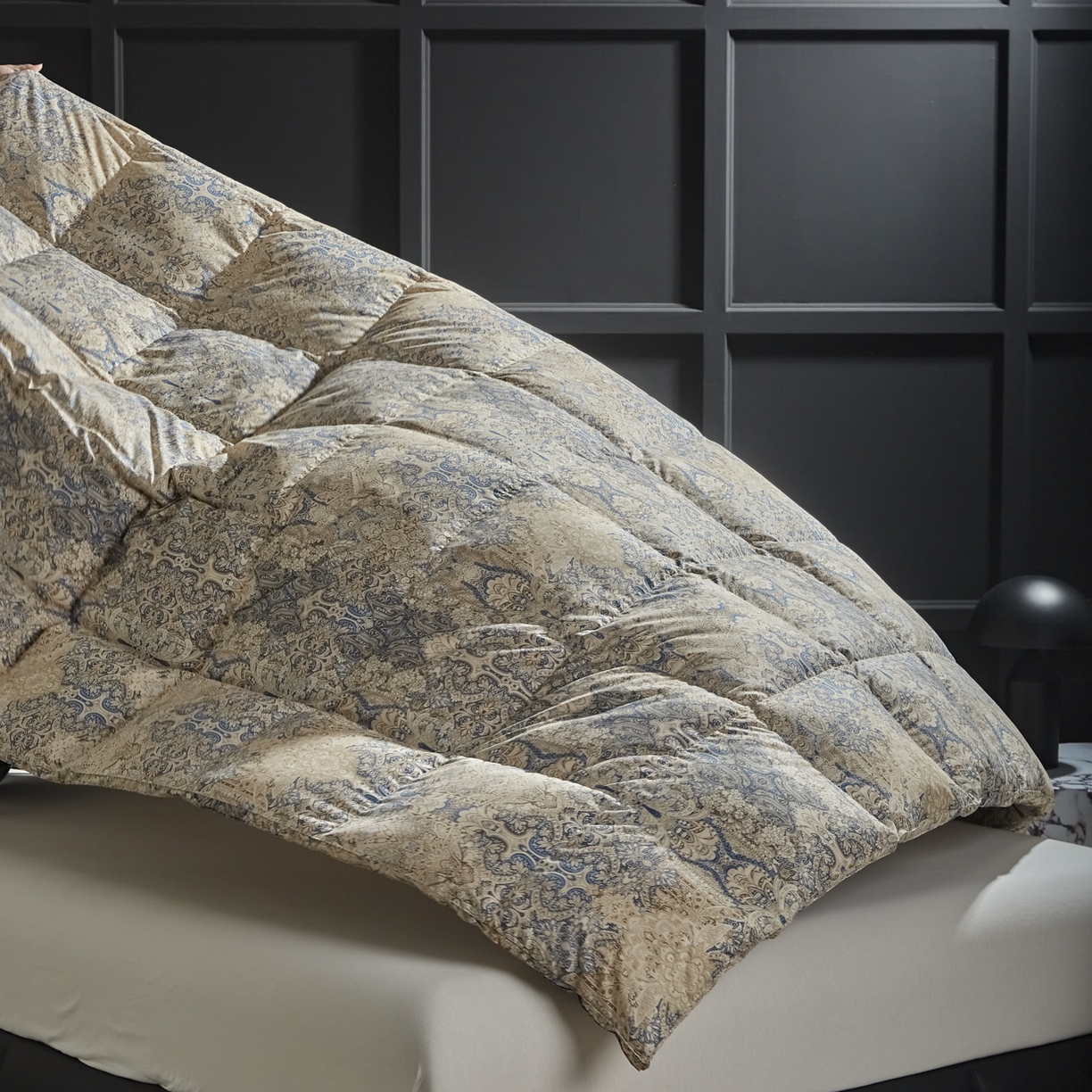 91家纺网 家纺一手货源 找家纺 暖羽屋羽绒馆 2025新款国标95白鹅绒被子 印花羽绒被芯2米 双人羽绒被子春秋被 冬被 千婉