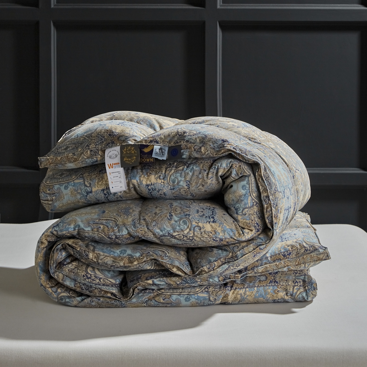 91家纺网 家纺一手货源 找家纺 （总）暖羽屋羽绒馆 2025新款绒子含量95白鹅绒被子 国标95白鹅绒被芯双人加厚磨毛糯棉春秋被