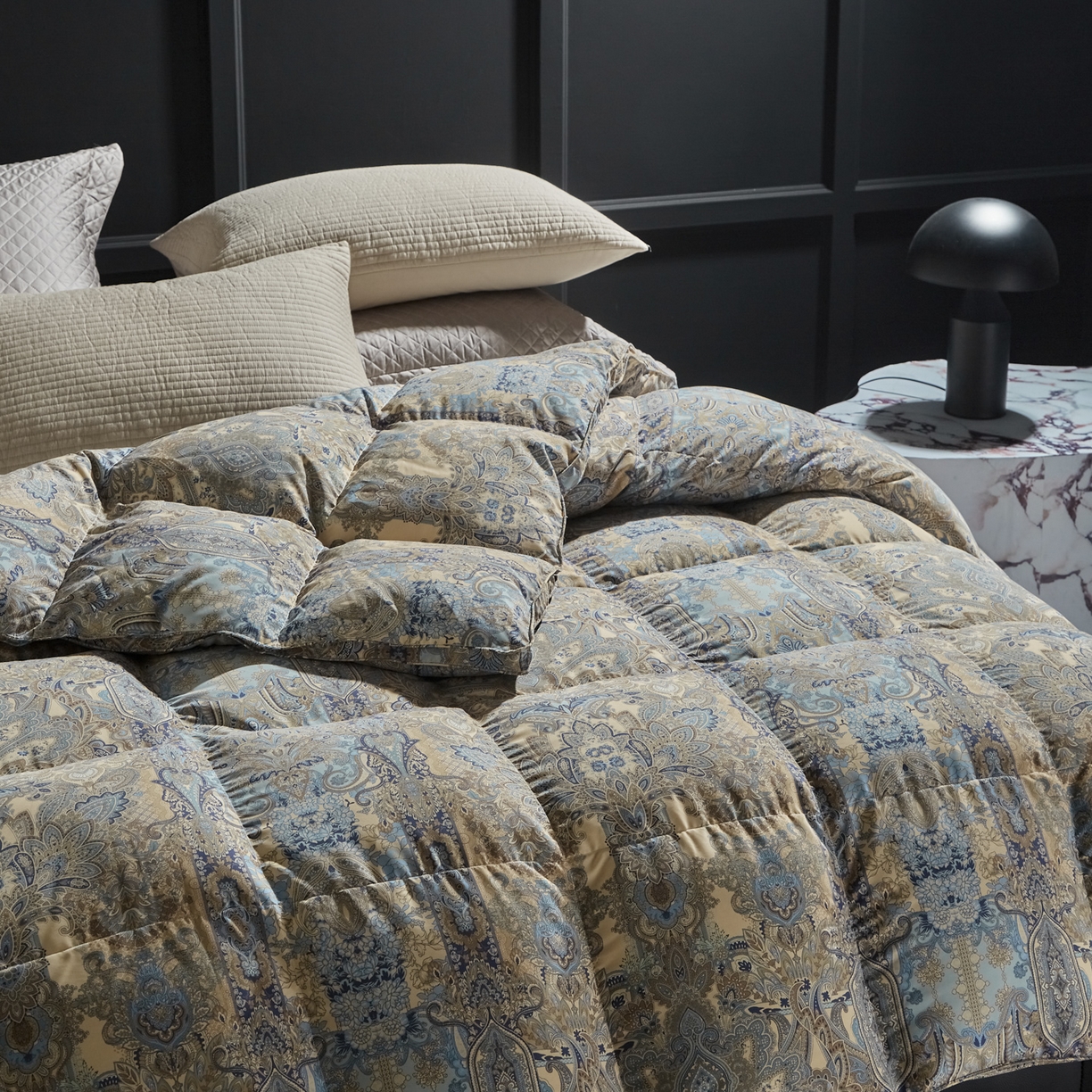 91家纺网 家纺一手货源 找家纺 （总）暖羽屋羽绒馆 2025新款绒子含量95白鹅绒被子 国标95白鹅绒被芯双人加厚磨毛糯棉春秋被