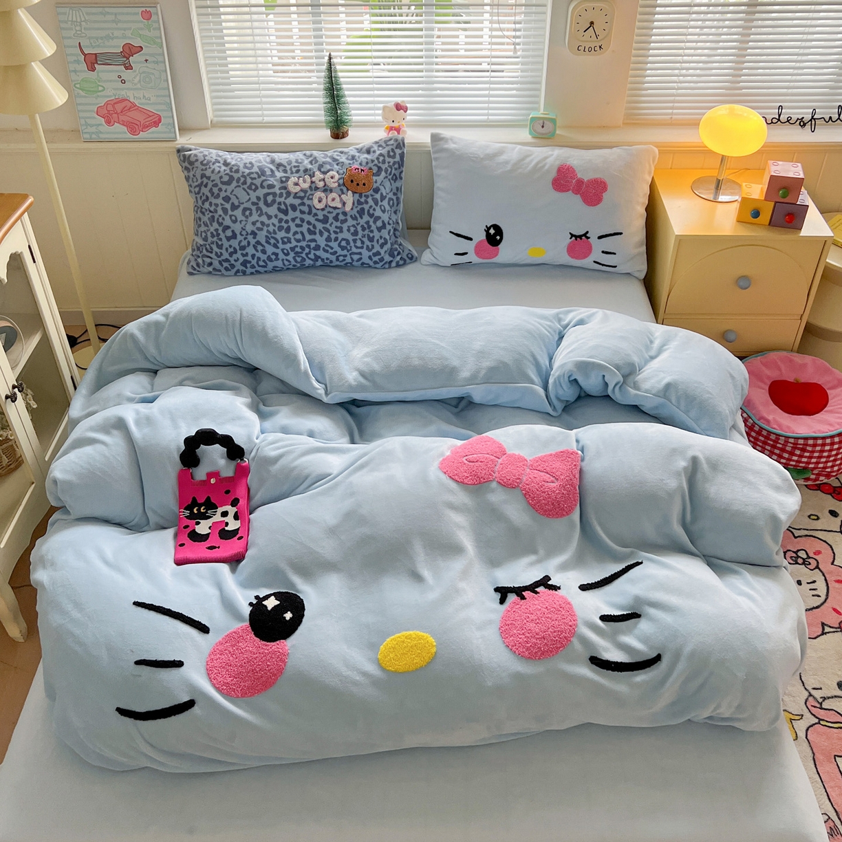 91家纺网 家纺一手货源 找家纺 （总）优选 2025新款高克重200g牛奶绒数码印花毛巾绣卡通四件套直播爆款电商爆款