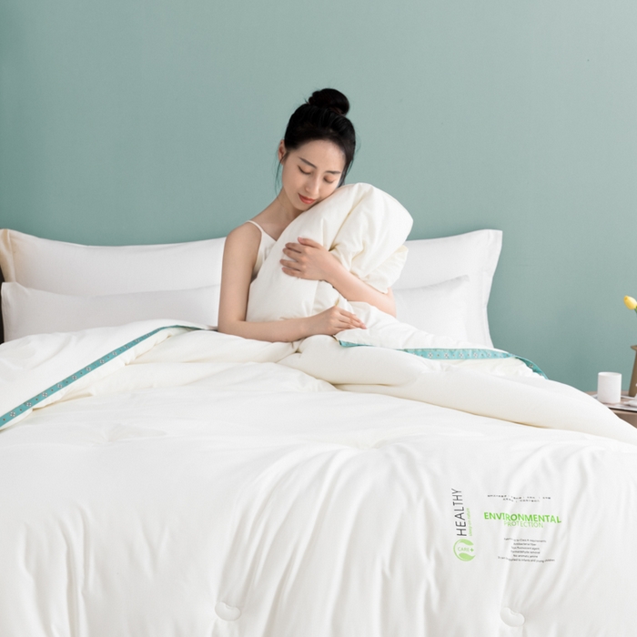 91家纺网 家纺一手货源 找家纺 美丽折家纺 2025新款大豆纤维四季被子加厚冬被被芯 梦白