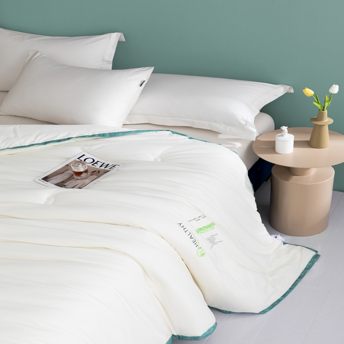 91家纺网 家纺一手货源 找家纺 美丽折家纺 2025新款大豆纤维四季被子加厚冬被被芯 梦白