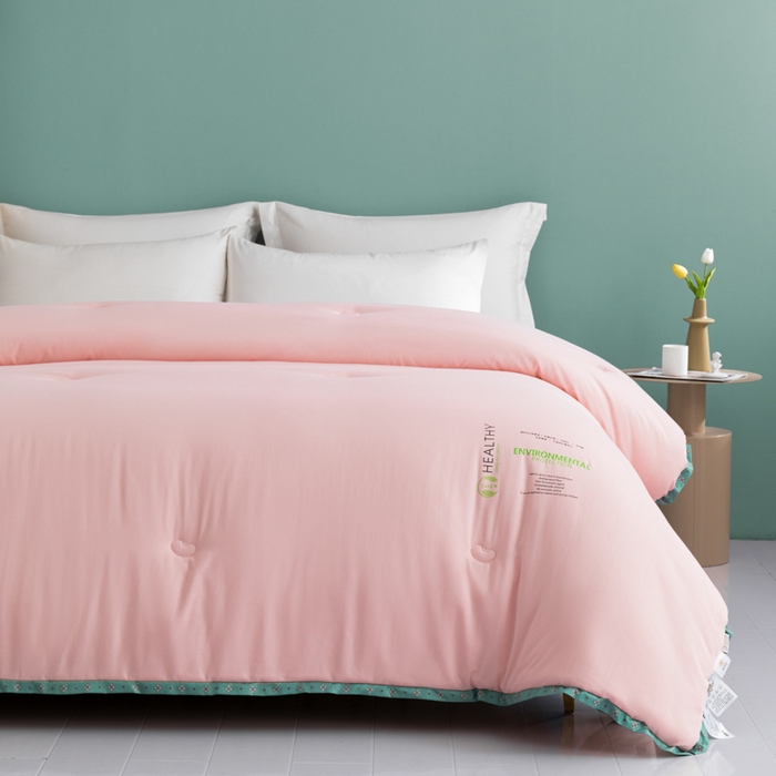 91家纺网 家纺一手货源 找家纺 美丽折家纺 2025新款舒享新疆棉花被冬被春秋被被芯 樱花粉