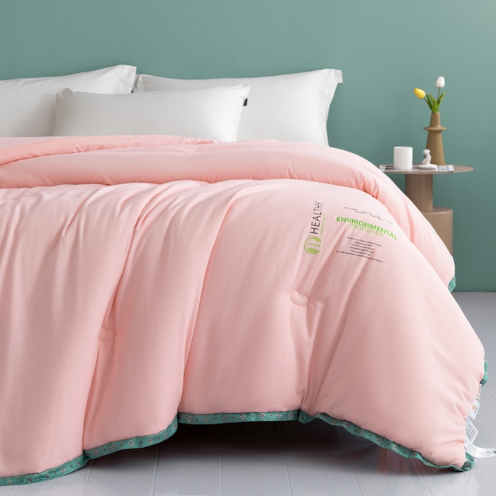 91家纺网 家纺一手货源 找家纺 美丽折家纺 2025新款舒享新疆棉花被冬被春秋被被芯 樱花粉