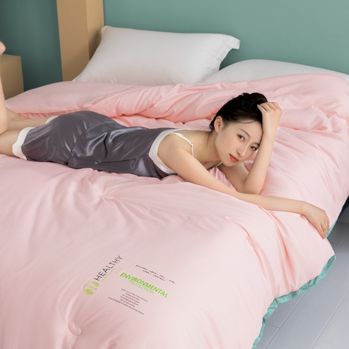 91家纺网 家纺一手货源 找家纺 美丽折家纺 2025新款舒享新疆棉花被冬被春秋被被芯 樱花粉