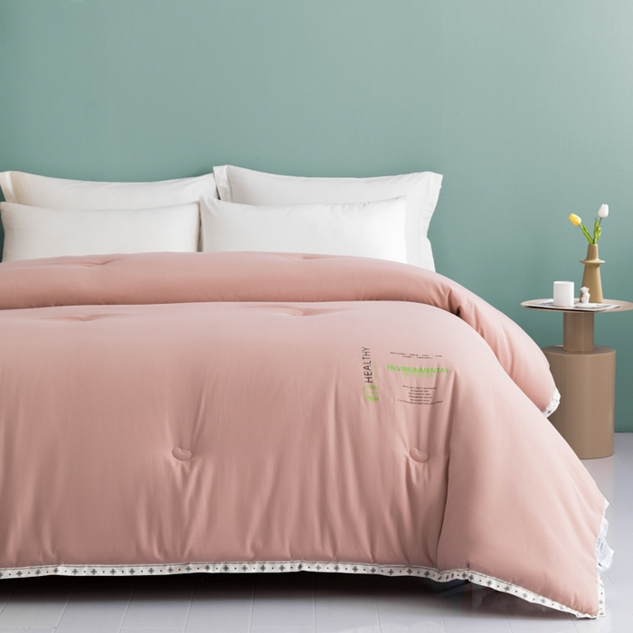 91家纺网 家纺一手货源 找家纺 美丽折家纺 2025新款大豆纤维四季被子加厚冬被被芯 豆沙