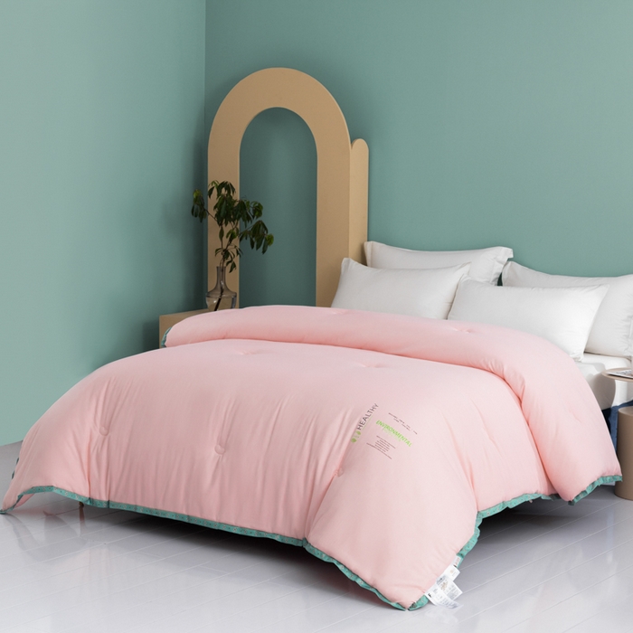 91家纺网 家纺一手货源 找家纺 美丽折家纺 2025新款舒享新疆棉花被冬被春秋被被芯 樱花粉