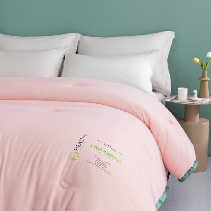 91家纺网 家纺一手货源 找家纺 美丽折家纺 2025新款舒享新疆棉花被冬被春秋被被芯 樱花粉