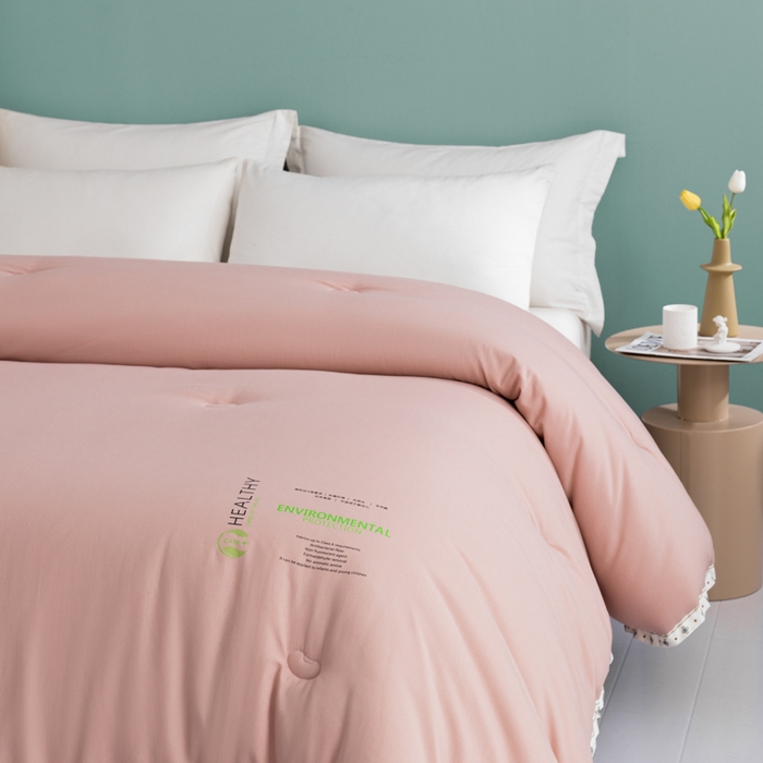 91家纺网 家纺一手货源 找家纺 美丽折家纺 2025新款大豆纤维四季被子加厚冬被被芯 豆沙