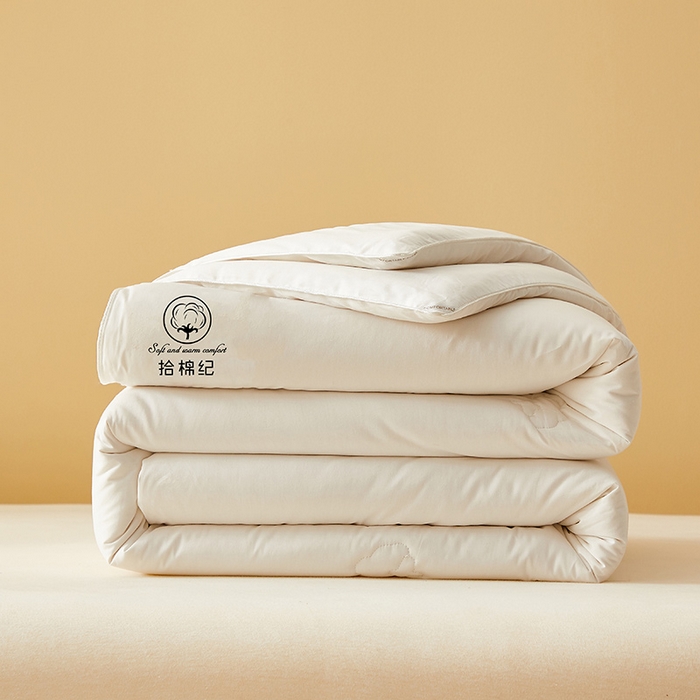 91家纺网 家纺一手货源 找家纺 美丽折家纺 2025新款舒享新疆棉花被冬被春秋被被芯 白色