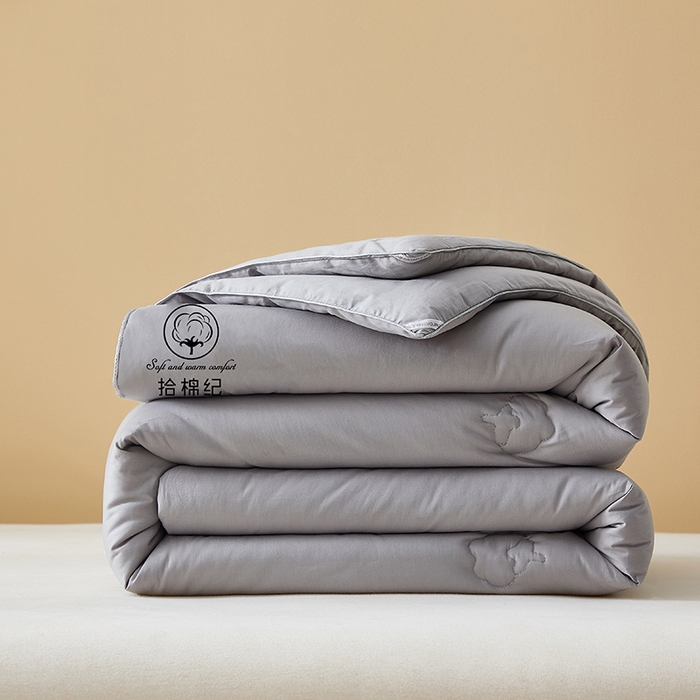 91家纺网 家纺一手货源 找家纺 美丽折家纺 2025新款舒享新疆棉花被冬被春秋被被芯 灰色