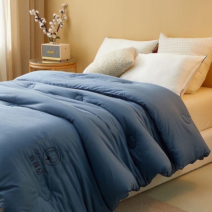 91家纺网 家纺一手货源 找家纺 美丽折家纺 2025新款舒享新疆棉花被冬被春秋被被芯 蓝色