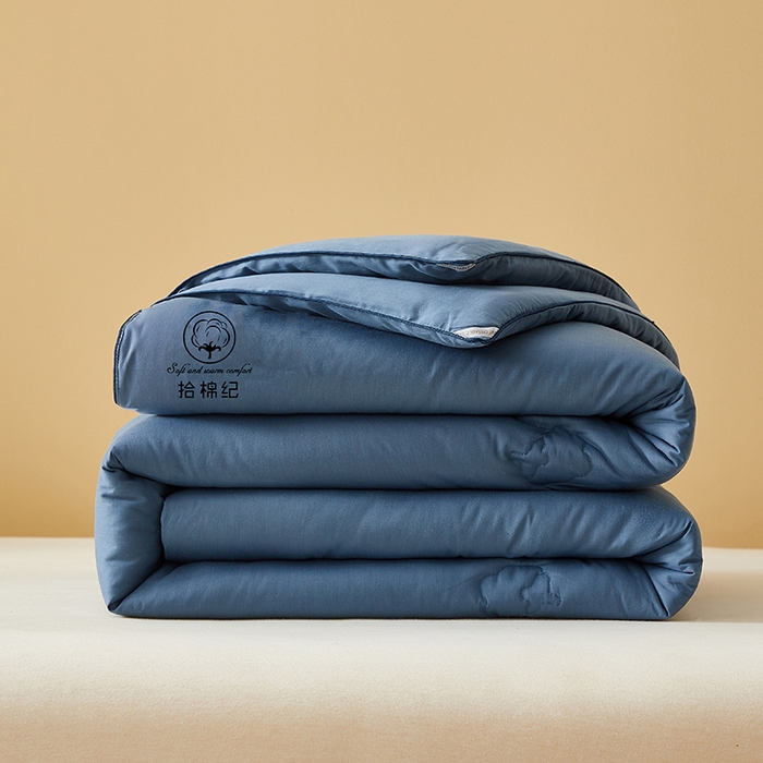 91家纺网 家纺一手货源 找家纺 美丽折家纺 2025新款舒享新疆棉花被冬被春秋被被芯 蓝色
