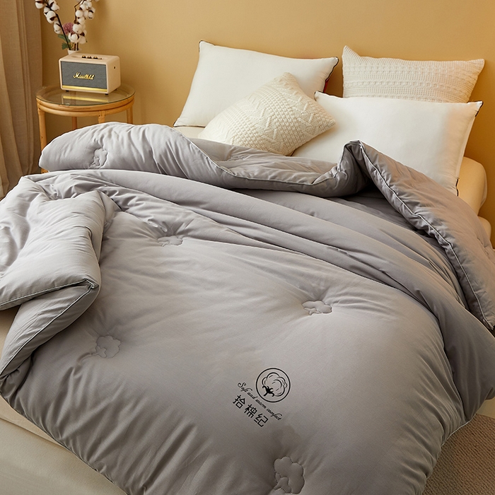 91家纺网 家纺一手货源 找家纺 美丽折家纺 2025新款舒享新疆棉花被冬被春秋被被芯 灰色