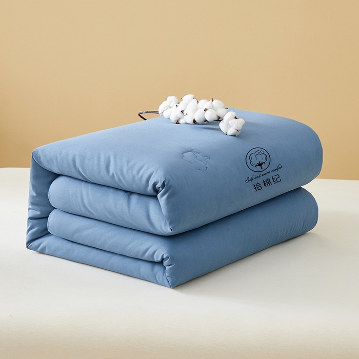 91家纺网 家纺一手货源 找家纺 美丽折家纺 2025新款舒享新疆棉花被冬被春秋被被芯 蓝色