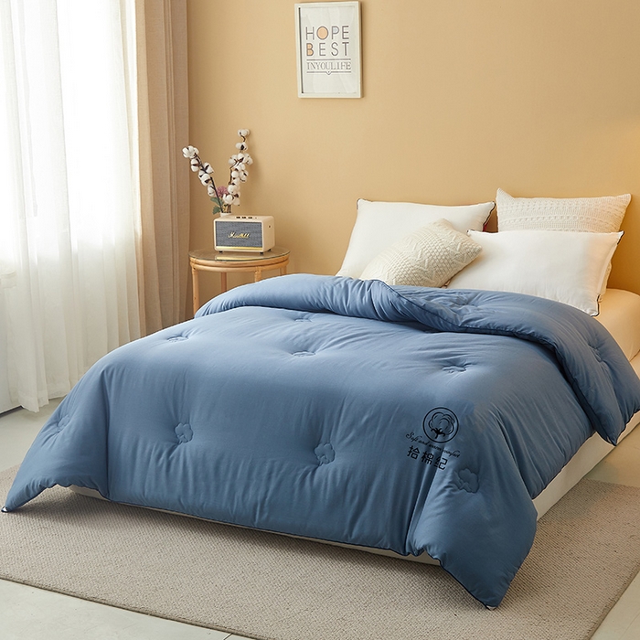 91家纺网 家纺一手货源 找家纺 美丽折家纺 2025新款舒享新疆棉花被冬被春秋被被芯 蓝色