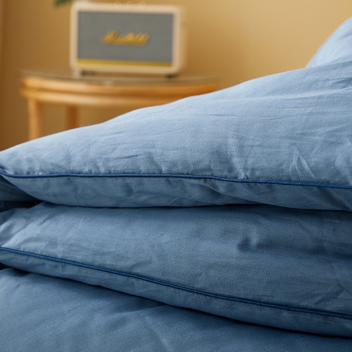 91家纺网 家纺一手货源 找家纺 美丽折家纺 2025新款舒享新疆棉花被冬被春秋被被芯 蓝色