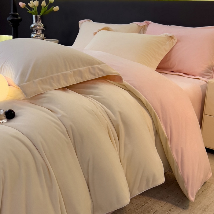 91家纺网 家纺一手货源 找家纺 （总）席世家 2025新款婴儿绒简约款四件套