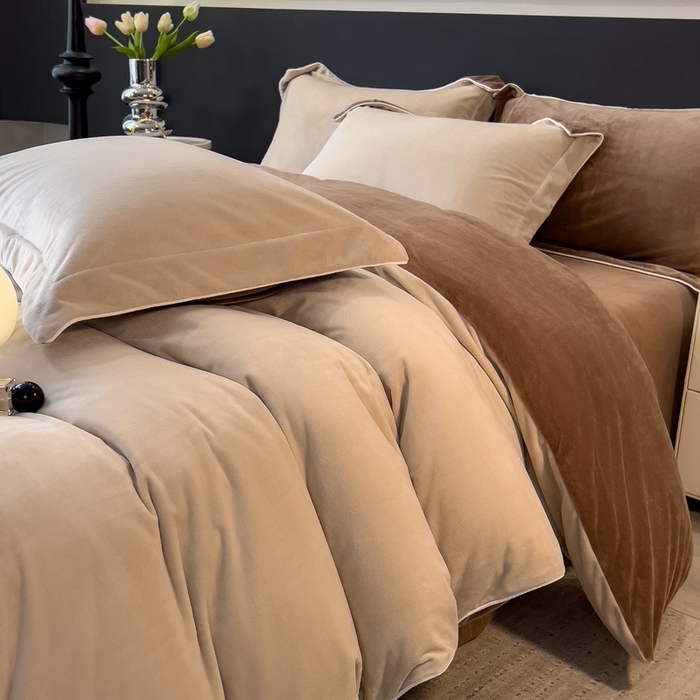 91家纺网 家纺一手货源 找家纺 （总）席世家 2025新款婴儿绒简约款四件套