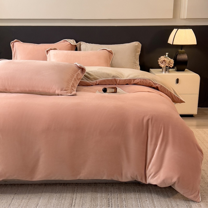 91家纺网 家纺一手货源 找家纺 （总）席世家 2025新款婴儿绒简约款四件套