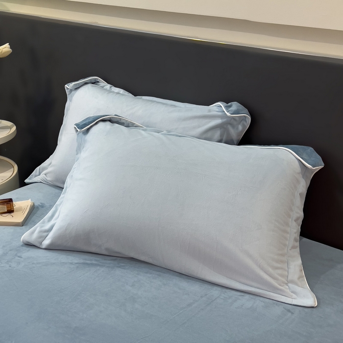 91家纺网 家纺一手货源 找家纺 席世家 2025新款婴儿绒简约款四件套 星光蓝