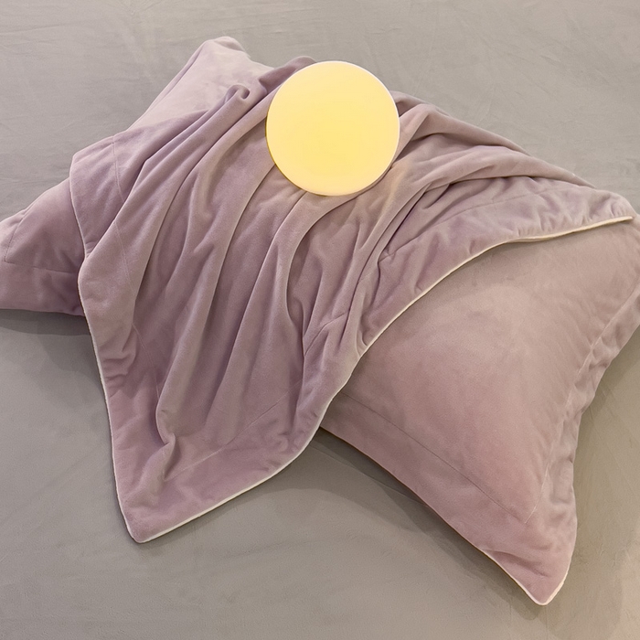 91家纺网 家纺一手货源 找家纺 席世家 2025新款婴儿绒简约款四件套 幽山紫