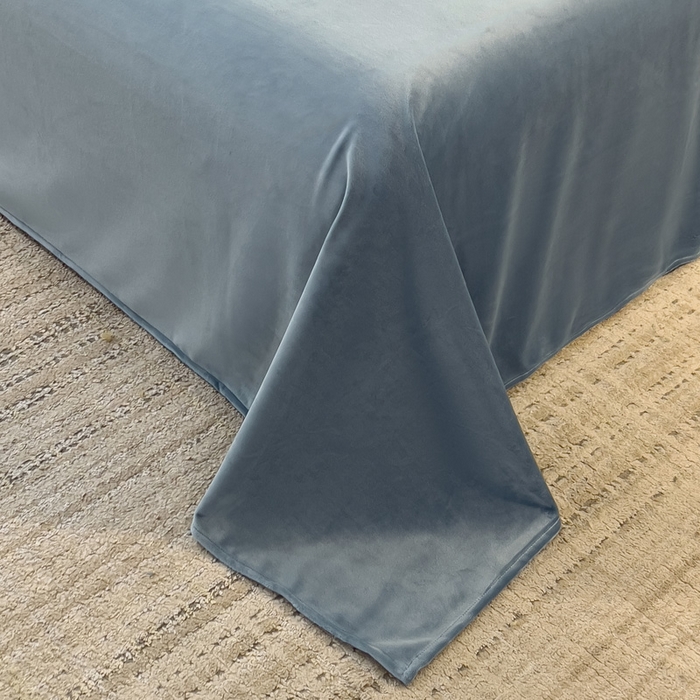 91家纺网 家纺一手货源 找家纺 席世家 2025新款婴儿绒简约款四件套 星光蓝