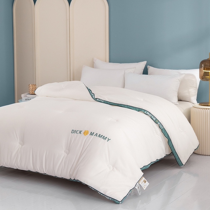 91家纺网 家纺一手货源 找家纺 美丽折家纺 2025新款大豆被冬被-山茶花系列一 山茶花-白绿色