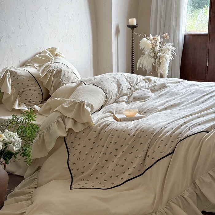 多乐娜 2025新款法式浪漫长绒棉纯棉陶瓷磨毛大拼角拼接花边工艺款磨毛·枫糖拿铁（会员-20）控价378/398起（券后！！）务必控价谢谢配合 枫糖拿铁-米色