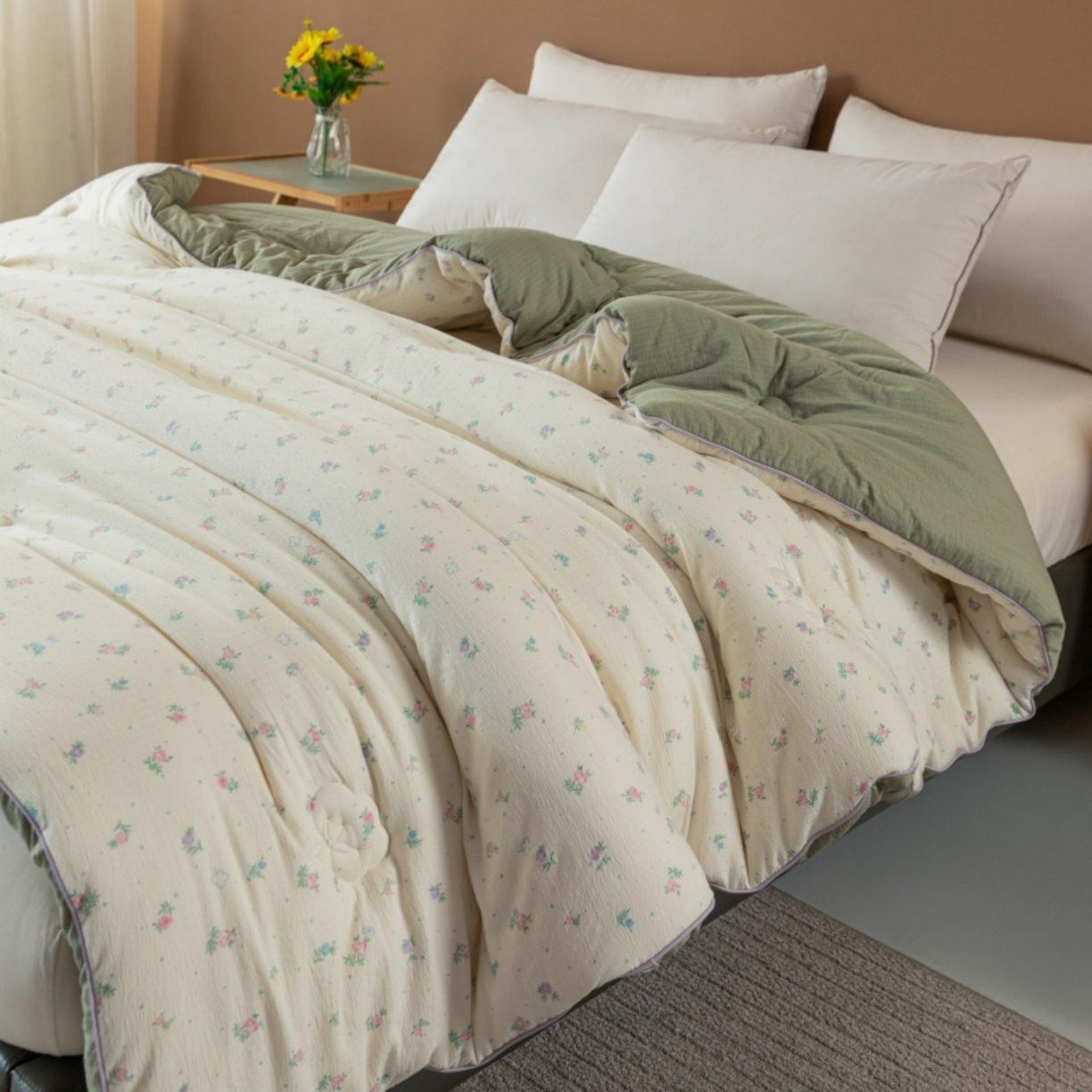 91家纺网 家纺一手货源 找家纺 （总）美丽折家纺 2025新款A类云感双层纱冬被子被芯（提供买家秀）